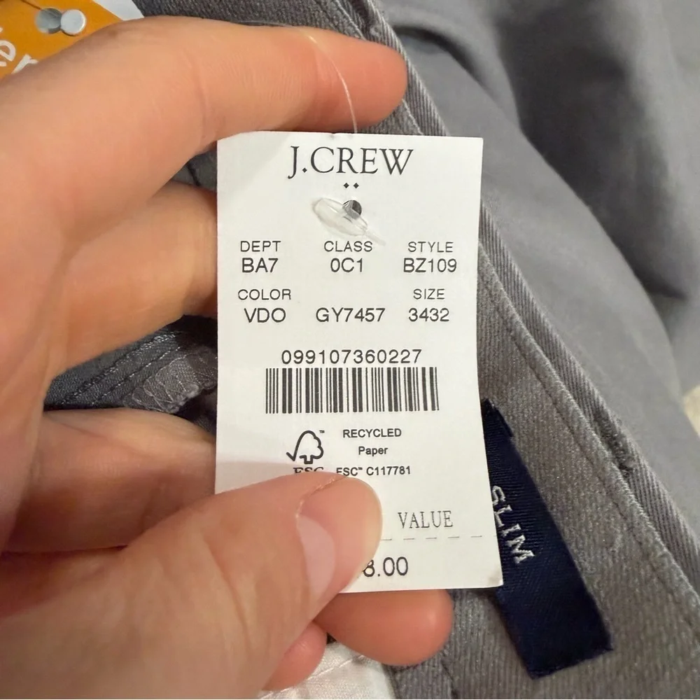 J crew Slim-fit TruTemp365® chino pant vintage dove